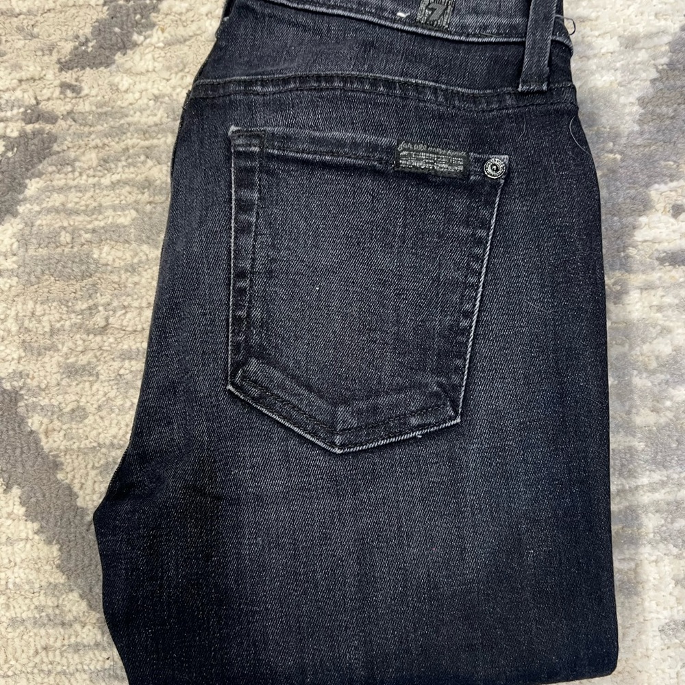 Dark Wash Denim 7FAM Modern Straight Jeans